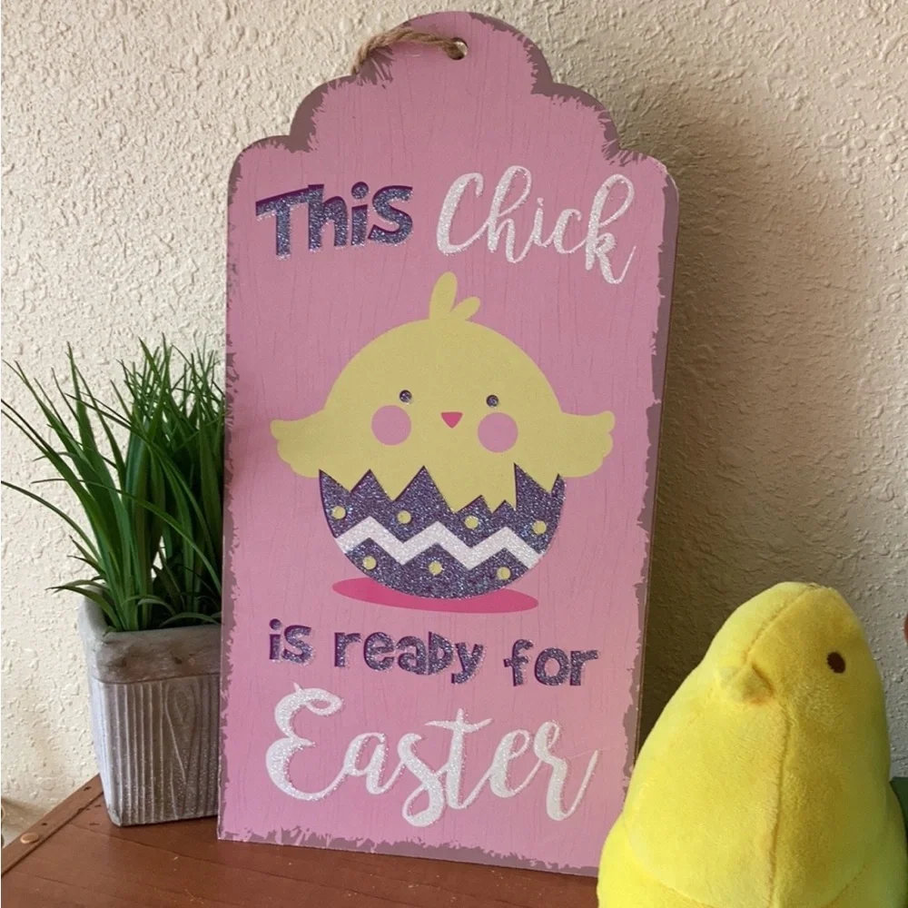Spring Easter Wall Decor this chick is ready for Easter pink yellow